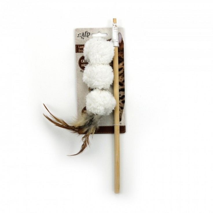 All for paws Lambswool Lamb Kebab Wand - White